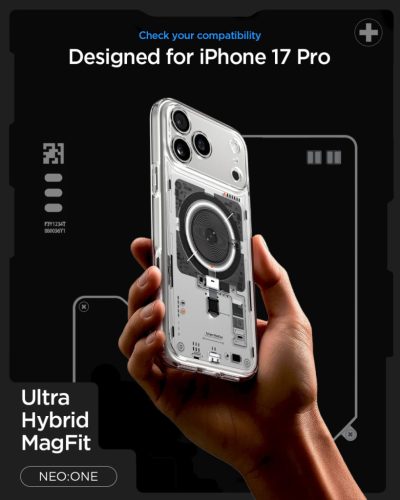 Spigen Ultra Hybrid MagFit Apple iPhone 17 Pro tok, MagSafe, Neo One, átlátszó
