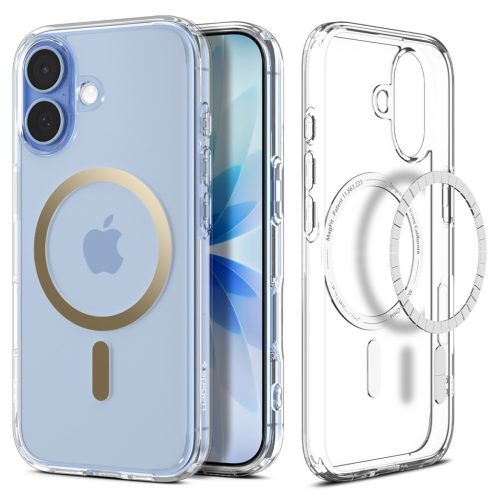 Spigen Ultra Hybrid MagFit Apple iPhone 17 tok, MagSafe, Clear Gold, átlátszó-arany