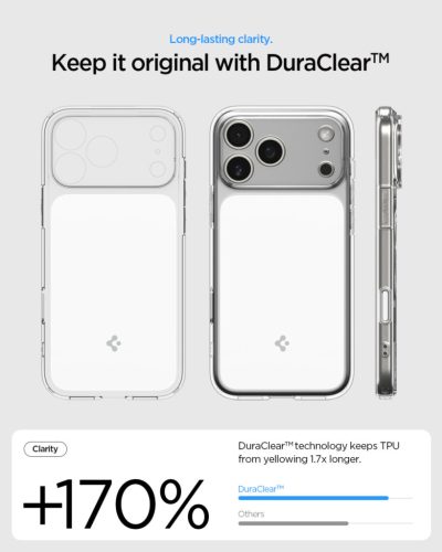 Spigen Ultra Hybrid T MagFit Apple iPhone 17 Pro tok, MagSafe, Glossy White, fehér