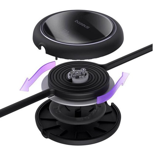 Baseus Free2Draw Mini USB-C töltő-és adatkábel, kihúzható, automata behúzó funkcióval, 100W, 1m, fekete