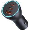 Baseus Golden Contactor Pro Triple 2xUSB-C-USB-A autós töltő, 65W, szürke