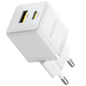   Baseus Palm 2in1 USB-C-USB-A hálózati gyorstöltő adapter, 20W, fehér