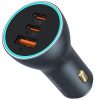 Baseus Golden Contactor Pro GaN 2xUSB-C-USB-A autós töltő, 65W, szürke