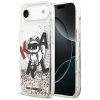 Karl Lagerfeld Liquid Glitter Choupette Logo Apple iPhone Air (2025) MagSafe kompatibilis hátlap tok, csillámos, átlátszó