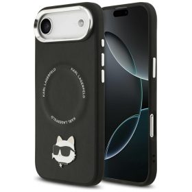   Karl Lagerfeld Choupette Pin Apple iPhone Air (2025) MagSafe kompatibilis hátlap tok, fekete