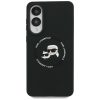 Karl Lagerfeld Silicone Double Heads And Circle Samsung Galaxy S25 Edge MagSafe kompatibilis hátlap tok, fekete