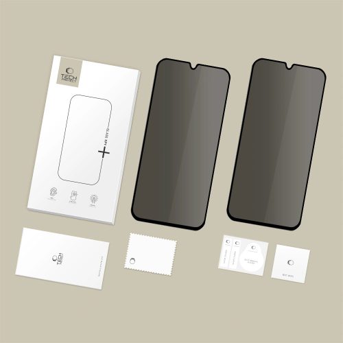 Tech-Protect GLASS SPY+ Privacy Samsung Galaxy S25 FE kijelzővédő üvegfólia, betekintésgátló, fekete (2db)