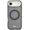 Lacoste PC/TPU Frosted Finish Gold Logo Apple iPhone Air (2025) MagSafe tok kameravédő peremmel, fekete-arany