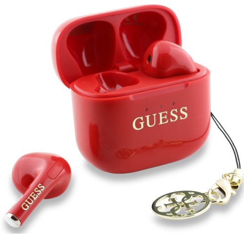 Guess Classic Logo Charm TWS vezeték nélküli fülhallgató, piros