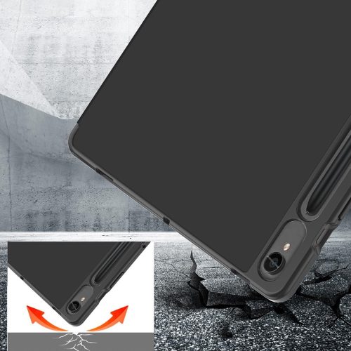 Origami Smart Case Samsung Galaxy Tab S7 Plus / Tab S7 FE / Tab S8 Plus mappa tok, érintőceruza tartóval, fekete