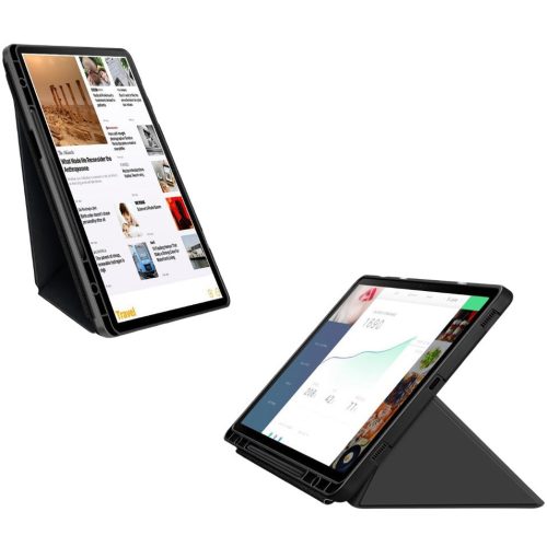 Origami Smart Case Samsung Galaxy Tab S7 / Tab S8 mappa tok, érintőceruza tartóval, fekete