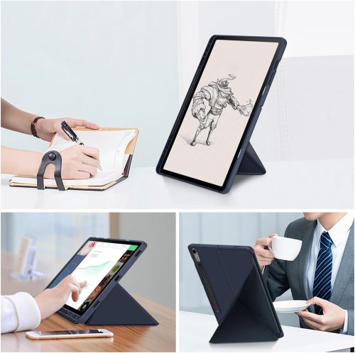 Origami Smart Case Apple iPad 11 2025 / iPad 10.9 2022 mappa tok, érintőceruza tartóval, sötétkék