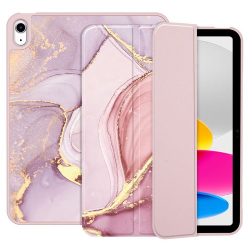 Tech-Protect Sc Pen Apple iPad 11 2025 / iPad 10.9 2022 oldalra nyíló, kitámasztható mappa tok ceruza tartóval, márvány