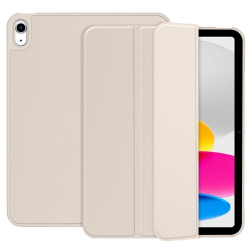 Tech-Protect Sc Pen Apple iPad 11 2025 / iPad 10.9 2022 oldalra nyíló, kitámasztható mappa tok ceruza tartóval, bézs
