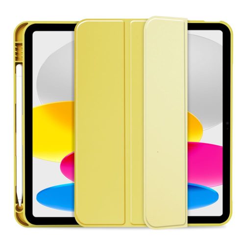 Tech-Protect Sc Pen Apple iPad 11 2025 / iPad 10.9 2022 oldalra nyíló, kitámasztható mappa tok ceruza tartóval, sárga