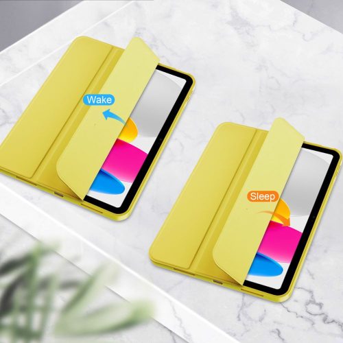 Tech-Protect Sc Pen Apple iPad 11 2025 / iPad 10.9 2022 oldalra nyíló, kitámasztható mappa tok ceruza tartóval, sárga