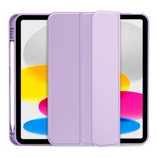 Tech-Protect Sc Pen Apple iPad 11 2025 / iPad 10.9 2022 oldalra nyíló, kitámasztható mappa tok ceruza tartóval, lila