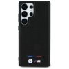 BMW Leather Tricolor Stripe Samsung Galaxy S25 Ultra MagSafe hátlap tok, fekete