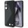 BMW Leather Oversized Stripes Samsung Galaxy S25 Edge bőr MagSafe hátlap tok, fekete