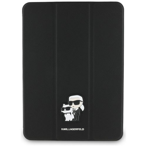 Karl Lagerfeld Saffiano Magnetic Karl &Choupette Apple iPad Pro 13 2024 / 2025 kihajtható tok, Mágneses, fekete