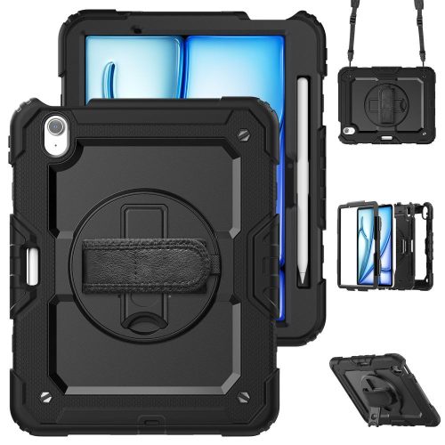 Tech-Protect Solid Apple iPad Air 11 2024 / 2025 tablet tok kitámasztóval, fekete