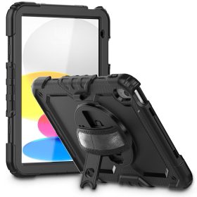   Tech-Protect Solid Apple iPad 11 2025 / 10.9 2022 tablet tok kitámasztóval, fekete