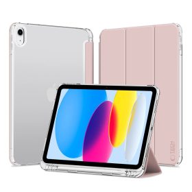   Tech-Protect Sc Pen Hybrid Apple iPad 11 2025 / 10.9 2022 oldalra nyíló, kitámasztható mappa tok ceruza tartóval, rózsaszín