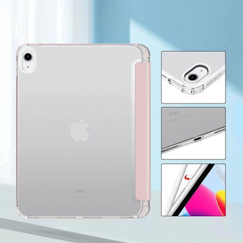 Tech-Protect Sc Pen Hybrid Apple iPad 11 2025 / 10.9 2022 oldalra nyíló, kitámasztható mappa tok ceruza tartóval, rózsaszín