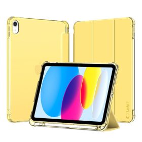   Tech-Protect Sc Pen Hybrid Apple iPad 11 2025 / 10.9 2022 oldalra nyíló, kitámasztható mappa tok ceruza tartóval, kristály sárga