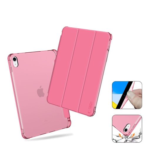Tech-Protect Sc Pen Hybrid Apple iPad 11 2025 / 10.9 2022 oldalra nyíló, kitámasztható mappa tok ceruza tartóval, kristály magenta
