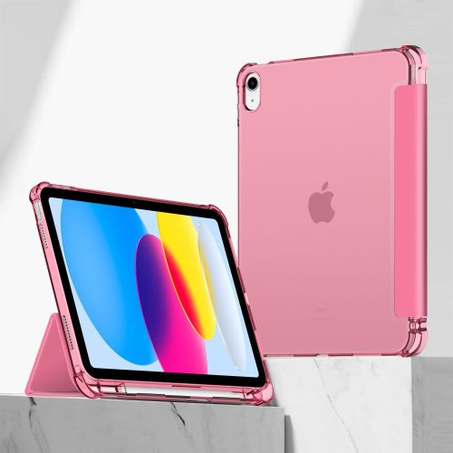 Tech-Protect Sc Pen Hybrid Apple iPad 11 2025 / 10.9 2022 oldalra nyíló, kitámasztható mappa tok ceruza tartóval, kristály magenta