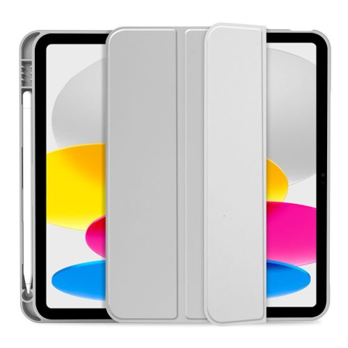 Tech-Protect Sc Pen Apple iPad 11 2025 / 10.9 2022 oldalra nyíló, kitámasztható mappa tok ceruza tartóval, szürke