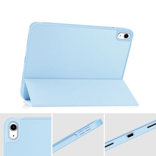Tech-Protect Sc Pen Apple iPad 11 2025 / 10.9 2022 oldalra nyíló, kitámasztható mappa tok ceruza tartóval, világoskék