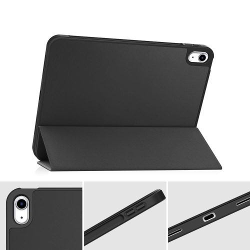 Tech-Protect Sc Pen Apple iPad 11 2025 / 10.9 2022 oldalra nyíló, kitámasztható mappa tok ceruza tartóval, fekete