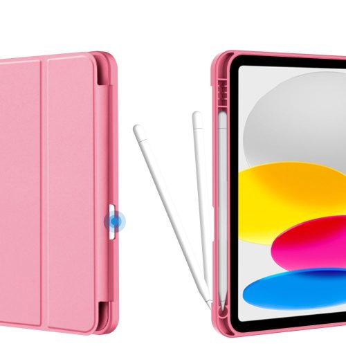 Tech-Protect Sc Pen Apple iPad 11 2025 / 10.9 2022 oldalra nyíló, kitámasztható mappa tok ceruza tartóval, magenta
