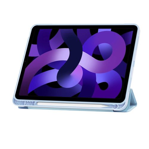 Tech-Protect Sc Pen Apple Air 11 (2024 / 2025) / iPad Air 4 / 5 (2020 / 2022) oldalra nyíló, kitámasztható mappa tok ceruza tartóval, világoskék