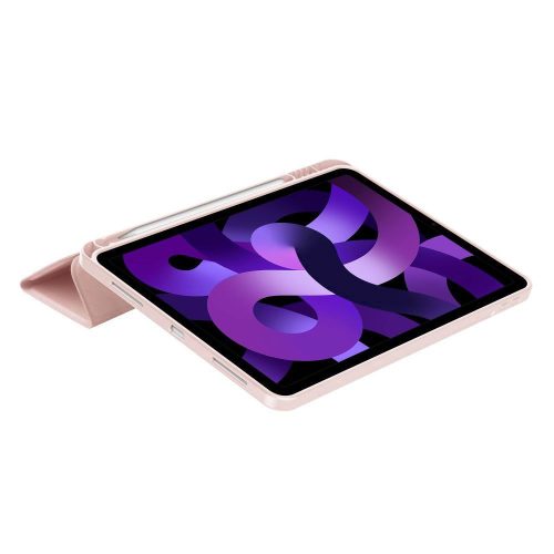 Tech-Protect Sc Pen Apple Air 11 (2024 / 2025) / iPad Air 4 / 5 (2020 / 2022) oldalra nyíló, kitámasztható mappa tok ceruza tartóval, rózsaszín