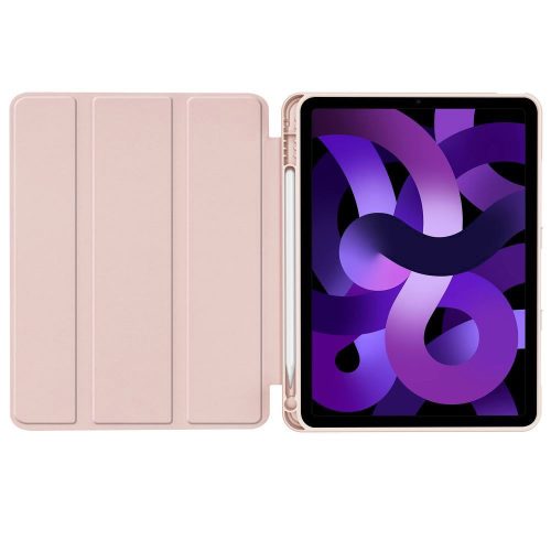 Tech-Protect Sc Pen Apple Air 11 (2024 / 2025) / iPad Air 4 / 5 (2020 / 2022) oldalra nyíló, kitámasztható mappa tok ceruza tartóval, rózsaszín