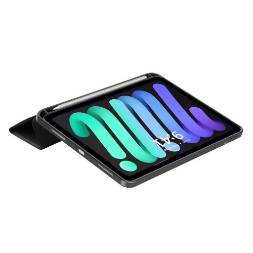 Tech-Protect Sc Pen Apple iPad Mini 7 / iPad Mini 6 2021 oldalra nyíló, kitámasztható mappa tok ceruza tartóval, fekete