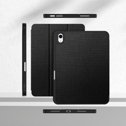 Tech-Protect Sc Pen Canvas Apple iPad 11 2025 / 10.9 2022 oldalra nyíló, kitámasztható mappa tok ceruza tartóval, fekete