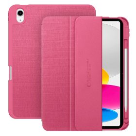   Tech-Protect Sc Pen Canvas Apple iPad 11 2025 / 10.9 2022 oldalra nyíló, kitámasztható mappa tok ceruza tartóval, magenta