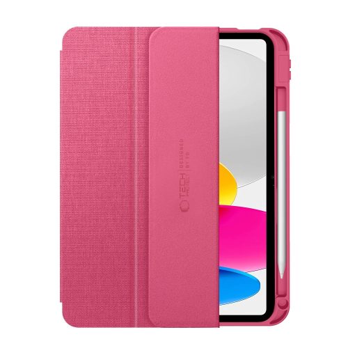 Tech-Protect Sc Pen Canvas Apple iPad 11 2025 / 10.9 2022 oldalra nyíló, kitámasztható mappa tok ceruza tartóval, magenta
