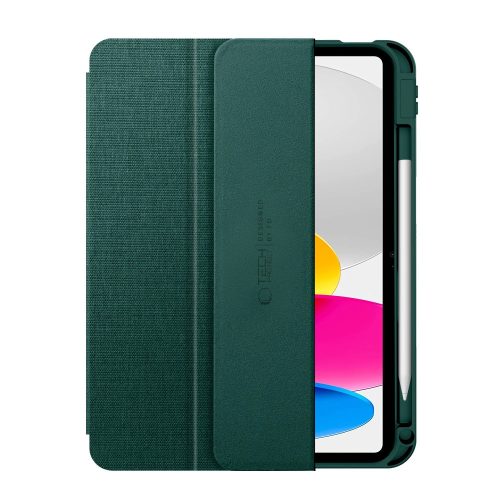 Tech-Protect Sc Pen Canvas Apple iPad 11 2025 / 10.9 2022 oldalra nyíló, kitámasztható mappa tok ceruza tartóval, zöld