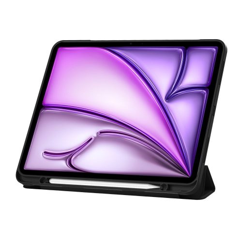 Tech-Protect Sc Pen Apple iPad Air 13 (2024 / 2025) oldalra nyíló, kitámasztható mappa tok ceruza tartóval, fekete