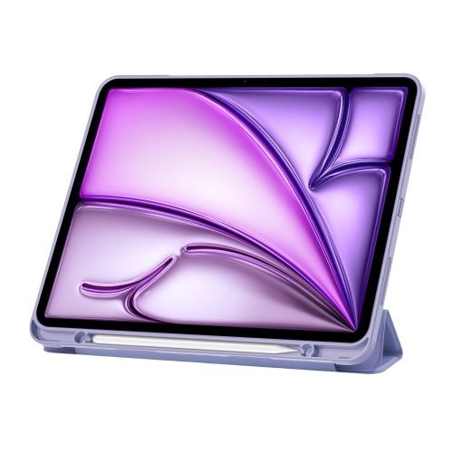 Tech-Protect Sc Pen Apple iPad Air 13 (2024 / 2025) oldalra nyíló, kitámasztható mappa tok ceruza tartóval, lila
