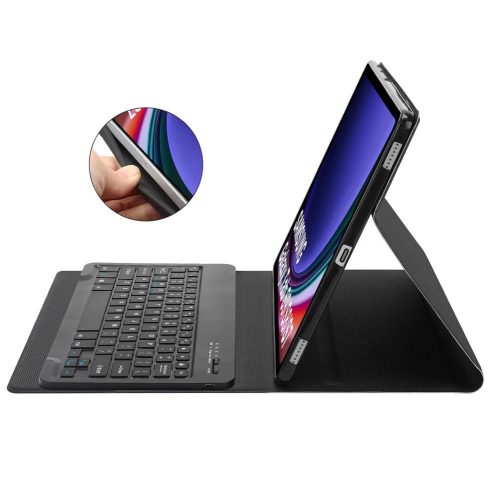 Tech-Protect Sc Pen Samsung Galaxy Tab S9 FE+ oldalra nyíló, kitámasztható mappa tok ceruza tartóval, billentyűzettel, fekete