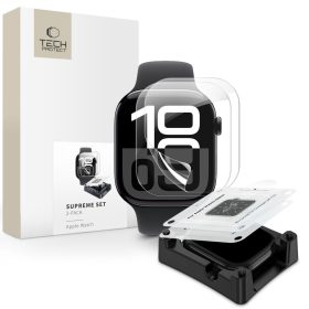   Tech-Protect Supreme Set Apple Watch 11 / Watch 10 42mm kijelzővédő fólia felhelyező kerettel (2db)