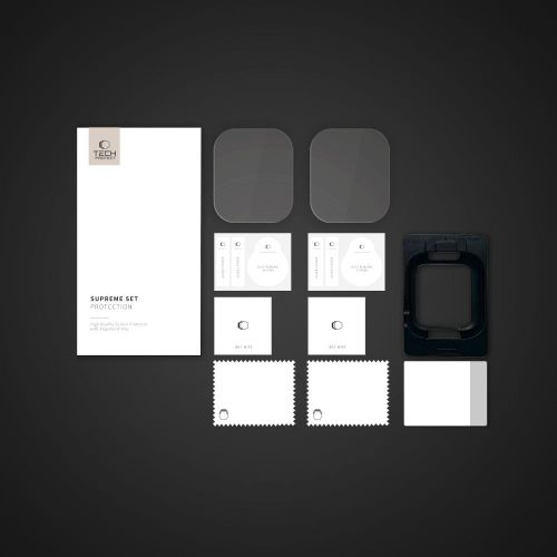 Tech-Protect Supreme Set Apple Watch 11 / Watch 10 42mm kijelzővédő fólia felhelyező kerettel (2db)