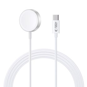   Tech-Protect UltraBoost Magnetic Apple Watch töltő USB-C kábellel, 120cm, fehér