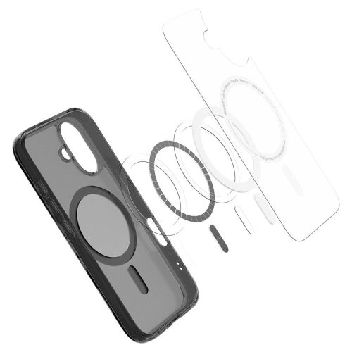 Spigen Ultra Hybrid T MagFit Apple iPhone 16 tok, MagSafe, Frost Black, fekete
